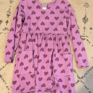 Hanna Anderson Purple Heart Patterned Long Sleeve Dress